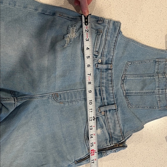 American Eagle Outfitters Mom Denim Distressed Overalls - Picture 13 of 13